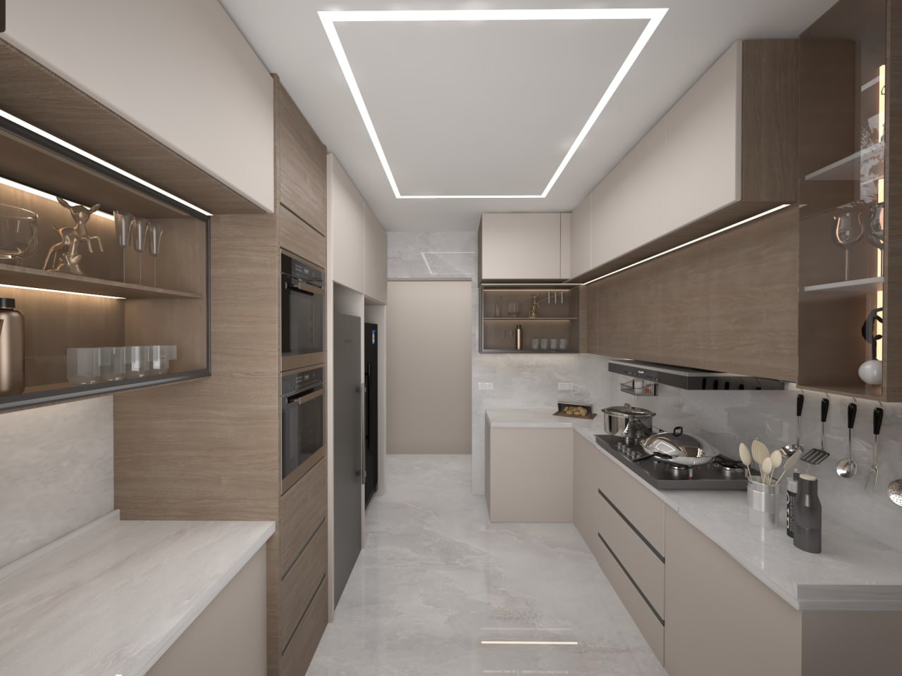 Galley in Oak & Stone
